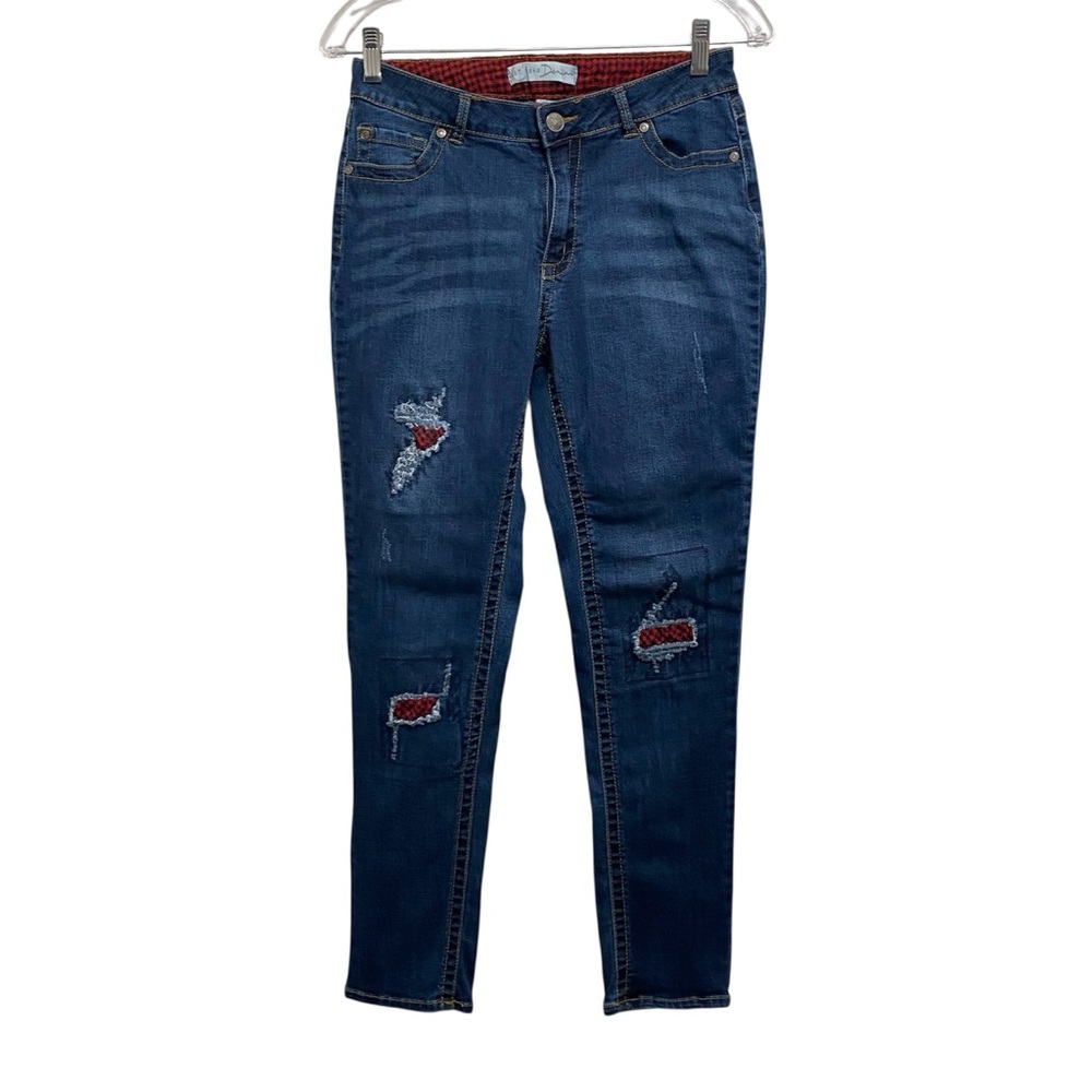 EST 1946 Denim Flannel Patchwork Distressed Jeans